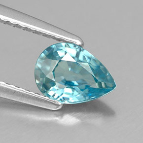 Zircon bleue naturelle en forme de poire, 0,99 ct, VVS