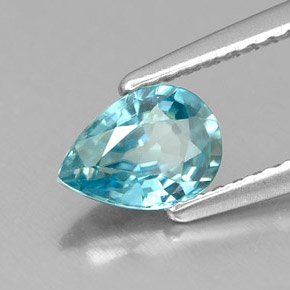 Zircon bleue naturelle en forme de poire, 0,99 ct, VVS
