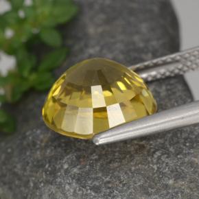 Zircon jaune naturelle coupe roude, 6,97 ct, VVS