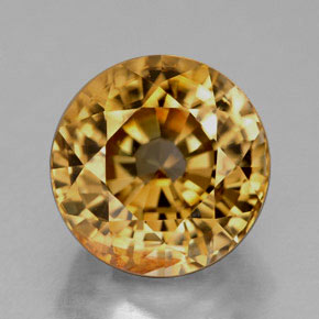 Zircon Jaune doré naturelle Coupe roude, 7.27 ct, VVS-VS