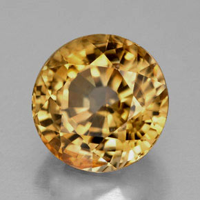 Zircon Jaune doré naturelle Coupe roude, 7.27 ct, VVS-VS