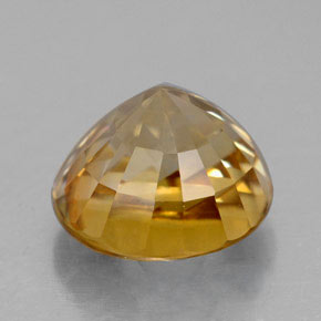 Zircon Jaune doré naturelle Coupe roude, 7.27 ct, VVS-VS