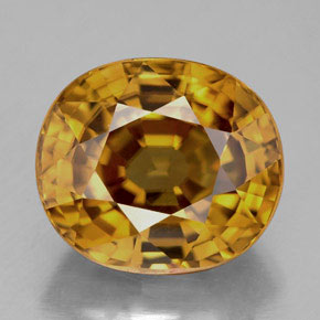 Zircon jaune naturelle coupe ovale, 10,17 ct, IF