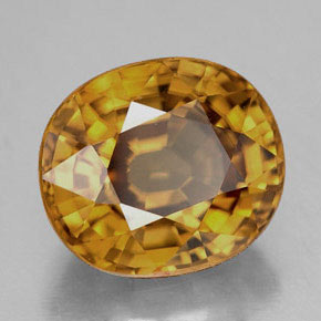 Zircon jaune naturelle coupe ovale, 10,17 ct, IF