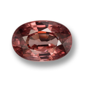 Zircon rouge naturelle coupe ovale, 3,83 ct, VVS