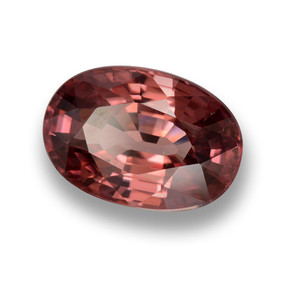 Zircon rouge naturelle coupe ovale, 3,83 ct, VVS