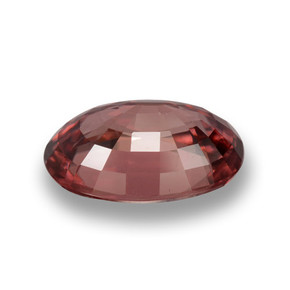 Zircon rouge naturelle coupe ovale, 3,83 ct, VVS