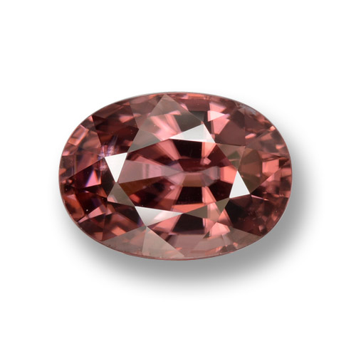 Zircon rouge naturelle coupe ovale, 3,95 ct, VVS-VS