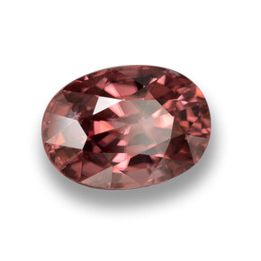 Zircon rouge naturelle coupe ovale, 3,95 ct, VVS-VS