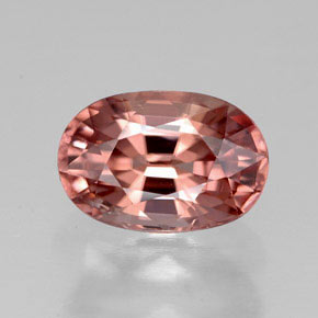 Zircon orange naturelle coupe ovale, 3,41 ct, VVS-VS