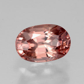 Zircon orange naturelle coupe ovale, 3,41 ct, VVS-VS