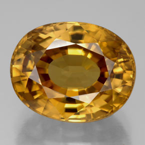 Zircon jaune naturelle coupe ovale, 22,80 ct, VVS
