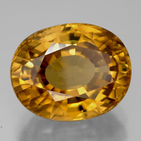 Zircon jaune naturelle coupe ovale, 22,80 ct, VVS