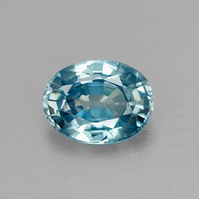Zircon bleue naturelle coupe ovale, 1,25 ct, VVS