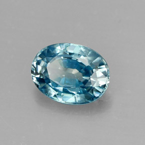 Zircon bleue naturelle coupe ovale, 1,25 ct, VVS
