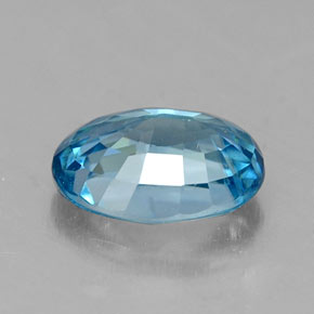Zircon bleue naturelle coupe ovale, 1,36 ct, VS