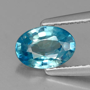 Zircon bleue naturelle coupe ovale, 1,13 ct, VS
