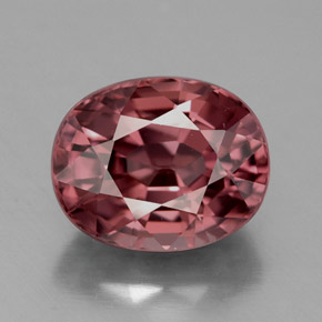 Zircon rose naturelle coupe ovale, 5,12 ct, VVS