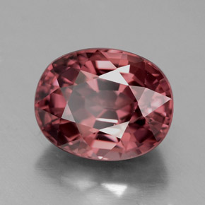 Zircon rose naturelle coupe ovale, 5,12 ct, VVS