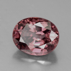 Zircon Rose rose naturelle Coupe ovale, 4.52 ct, VVS