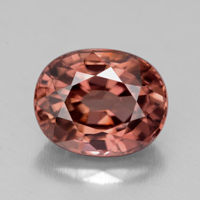 Zircon rose naturelle coupe ovale, 4,85 ct, VVS-VS
