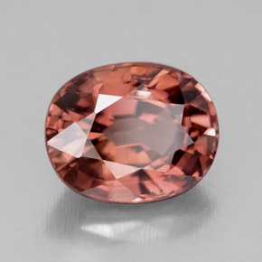 Zircon rose naturelle coupe ovale, 4,85 ct, VVS-VS