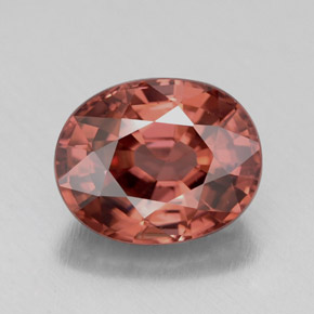 Zircon rose naturelle coupe ovale, 4,49 ct, IF