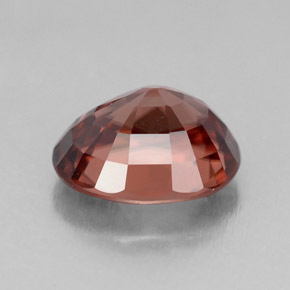 Zircon rose naturelle coupe ovale, 4,49 ct, IF