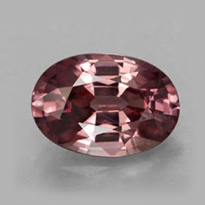Zircon rose naturelle coupe ovale, 2,82 ct, IF