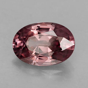Zircon rose naturelle coupe ovale, 2,82 ct, IF