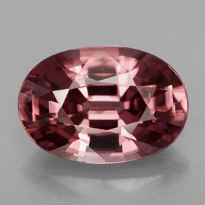 Zircon rose naturelle coupe ovale, 3,17 ct, VVS-VS