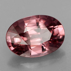 Zircon rose naturelle coupe ovale, 3,17 ct, VVS-VS
