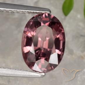 Zircon Rouge foncé naturelle ovale, 2.96 ct, VVS-VS