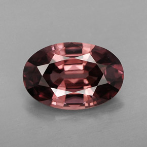 Zircon rose naturelle coupe ovale, 2,74 ct, IF