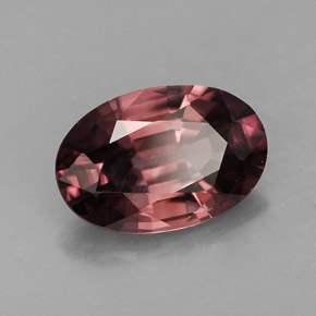 Zircon rose naturelle coupe ovale, 2,74 ct, IF