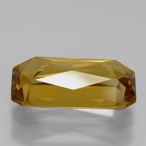 Zircon jaune naturelle taille émeraude, 6,66 ct, VVS