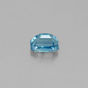 Zircon bleue naturelle taille émeraude, 0,36 ct, VS