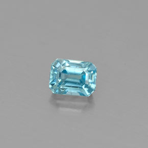 Zircon bleue naturelle taille émeraude, 0,41 ct, VS