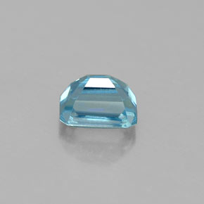 Zircon bleue naturelle taille émeraude, 0,67 ct, VS