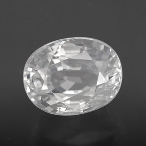 Zircon blanc naturelle coupe ovale, 8,64 ct, VVS