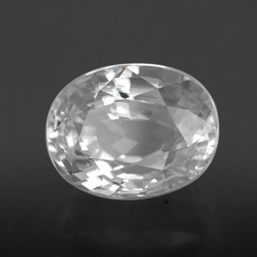Zircon blanc naturelle coupe ovale, 8,64 ct, VVS