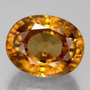 Zircon jaune naturelle coupe ovale, 18,67 ct, VVS