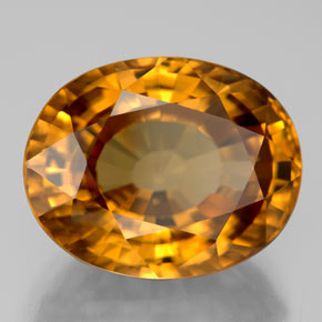Zircon jaune naturelle coupe ovale, 18,67 ct, VVS