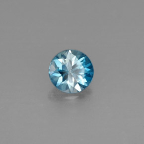 Zircon bleue naturelle coupe roude, 0,49 ct, VVS-VS