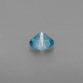 Zircon bleue naturelle coupe roude, 0,49 ct, VVS-VS