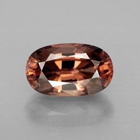 Zircon orange naturelle coupe ovale, 4,69 ct, VVS