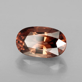 Zircon orange naturelle coupe ovale, 4,69 ct, VVS