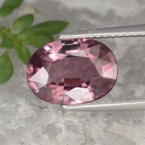 Zircon rose naturelle coupe ovale, 4,18 ct, VVS