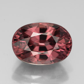 Zircon rose naturelle coupe ovale, 4,93 ct, IF