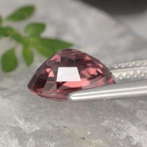 Zircon rose naturelle coupe ovale, 4,09 ct, VVS